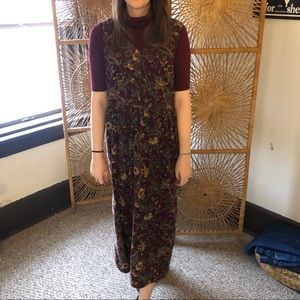 Vintage maxi paisley corduroy jumper dress